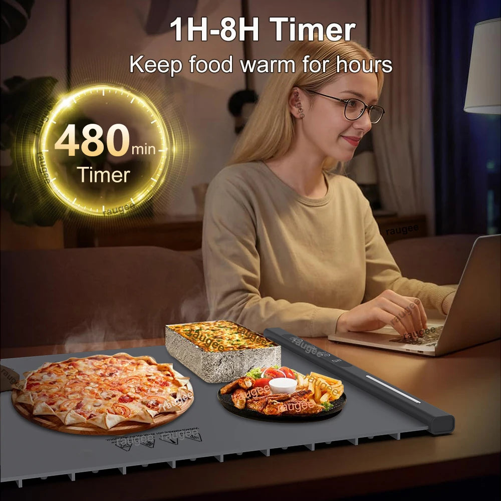 Food Warmer Mat Electric Warming Tray For Kitchen Silicone Warming Chopping Board