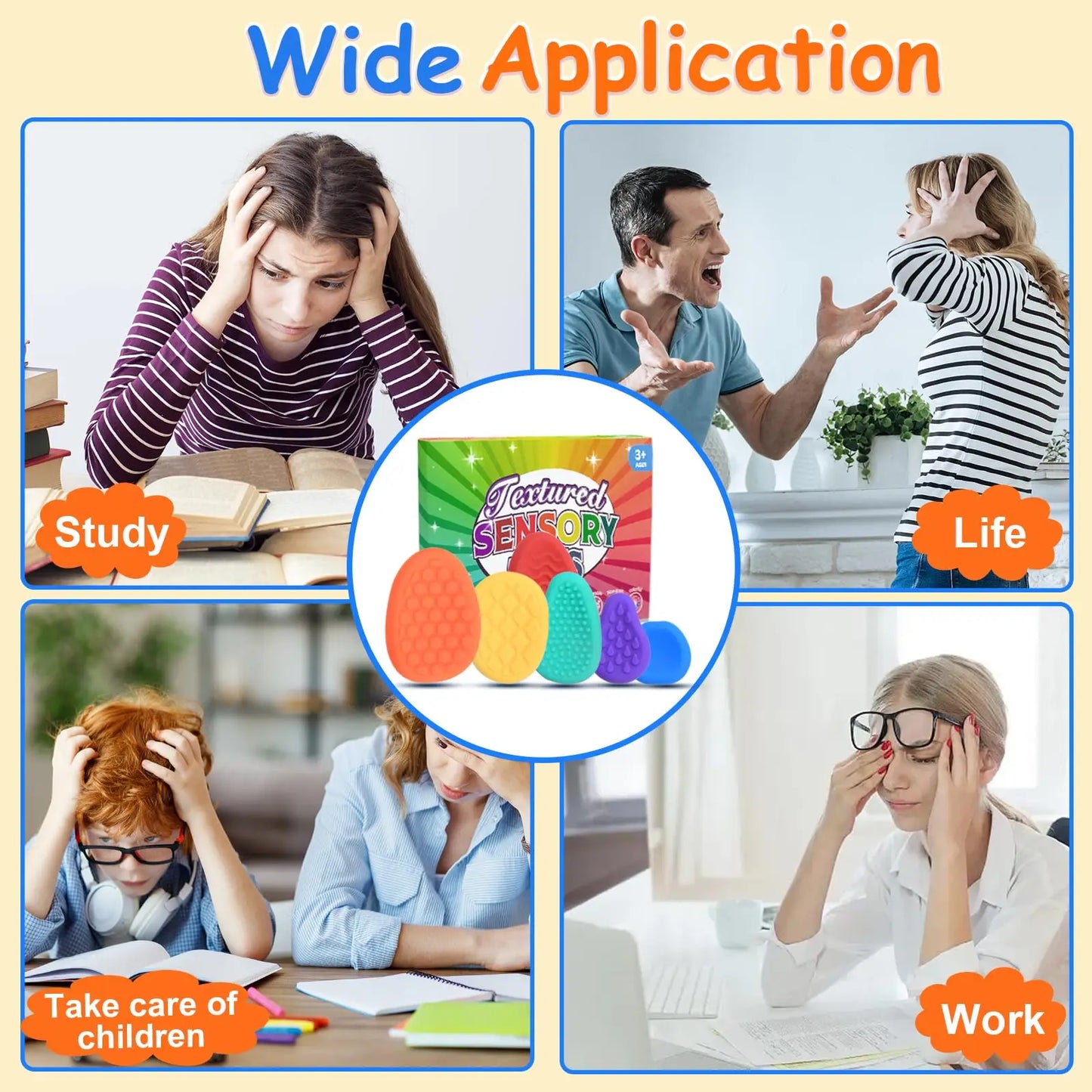 Sensory Stone For Children Both Adults Cure For ADHD Focus Relieve Anxiety Relax Autism Treatment