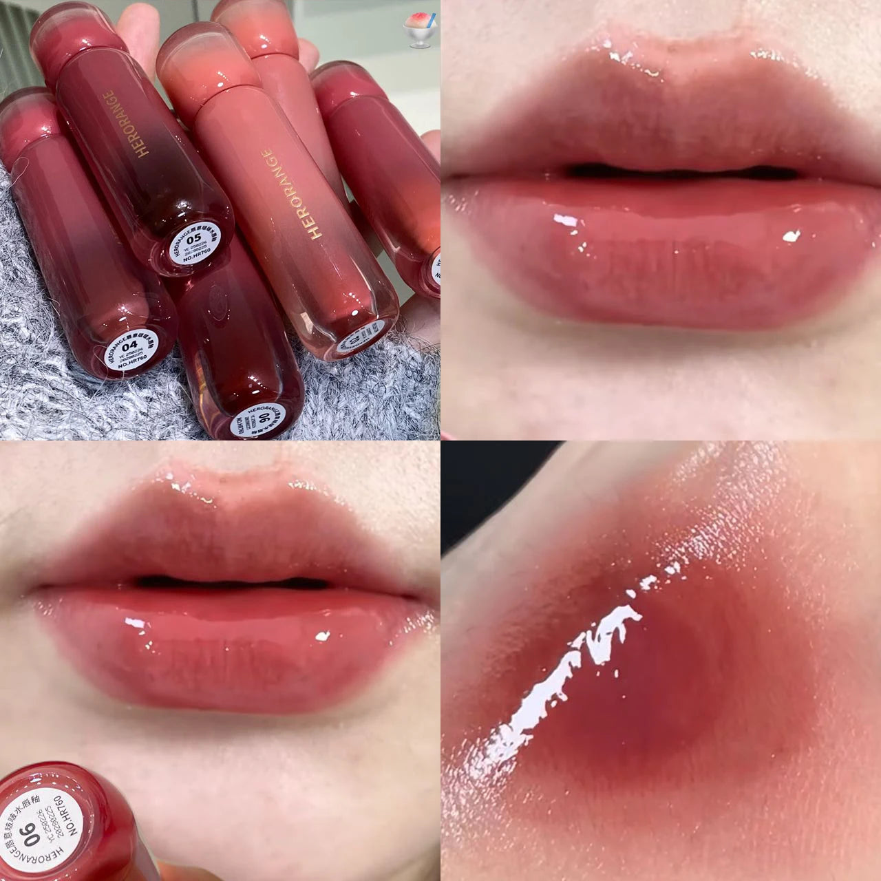 Smoked Grape Purple Red Lip Glaze Mirror Water Lip Gloss