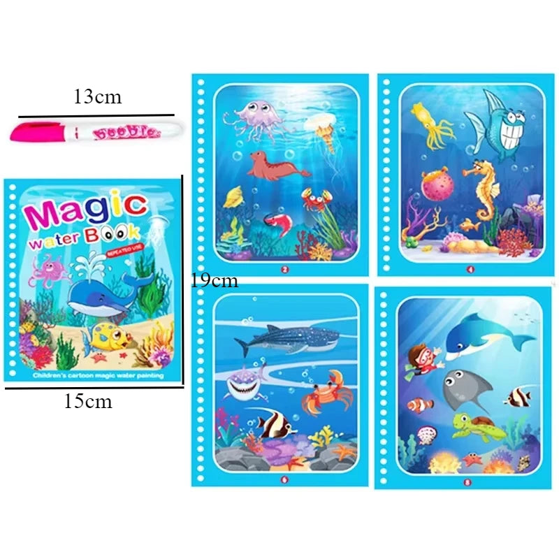 Children Early Education Toys Magical Book with Pen Water Drawing Toys