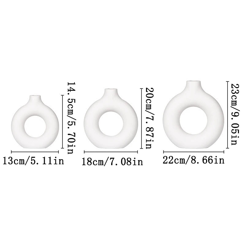Nordic White Flower Vase Designed Plastic Plant Pot Flower Bud Bottle Floral Arrangement