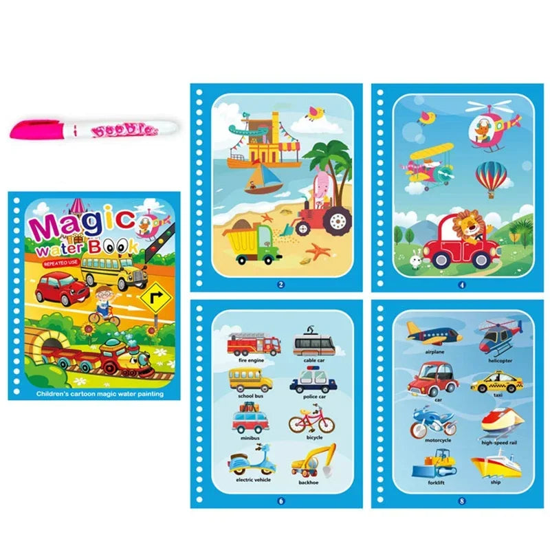 Children Early Education Toys Magical Book with Pen Water Drawing Toys