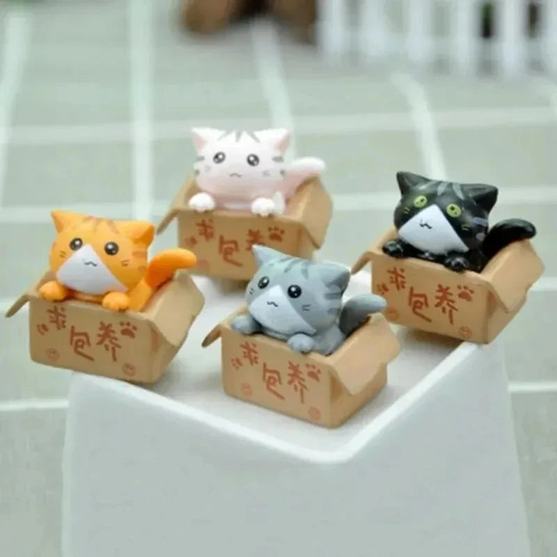 Mini Cat Ornament Garden Kitten Statue Gift For Kids Children Home Decoration