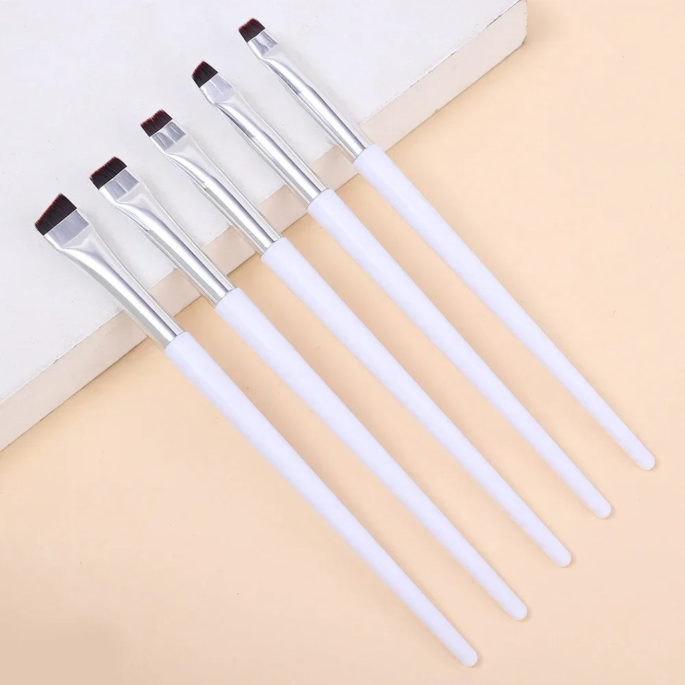 Eyeliner Eyebrow Brush Angled Flat Head Fiber Hair Brow Contour Eyeliner