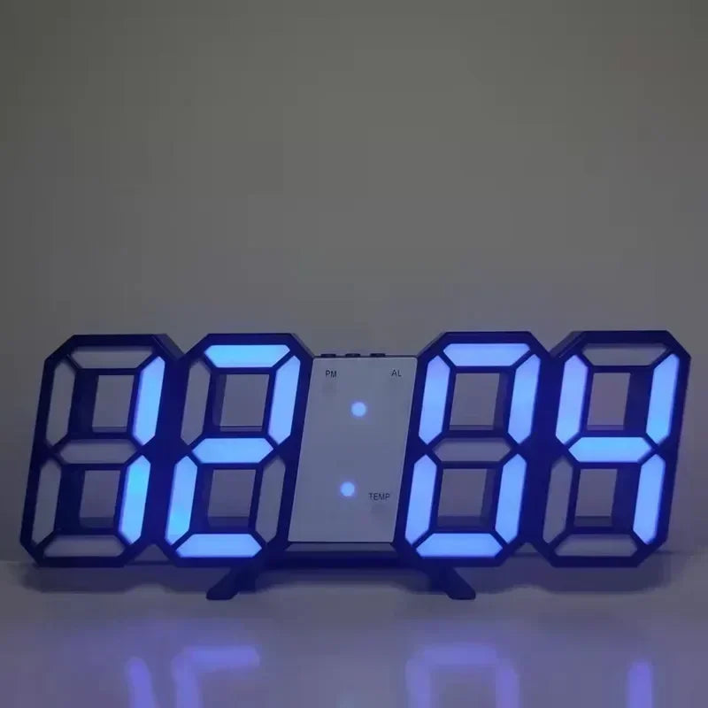 3D LED Digital Alarm Clock Wall Clock Times Date Temperature Suitable for Home Kitchen