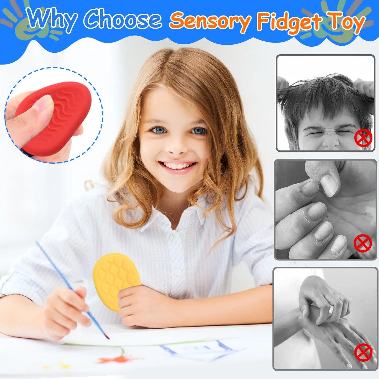 Sensory Stone For Children Both Adults Cure For ADHD Focus Relieve Anxiety Relax Autism Treatment