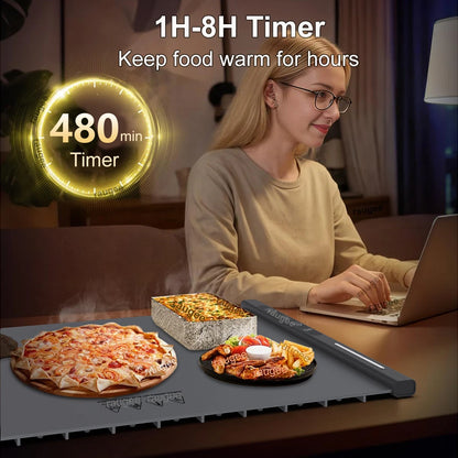 Food Warmer Mat Electric Warming Tray For Kitchen Silicone Warming Chopping Board