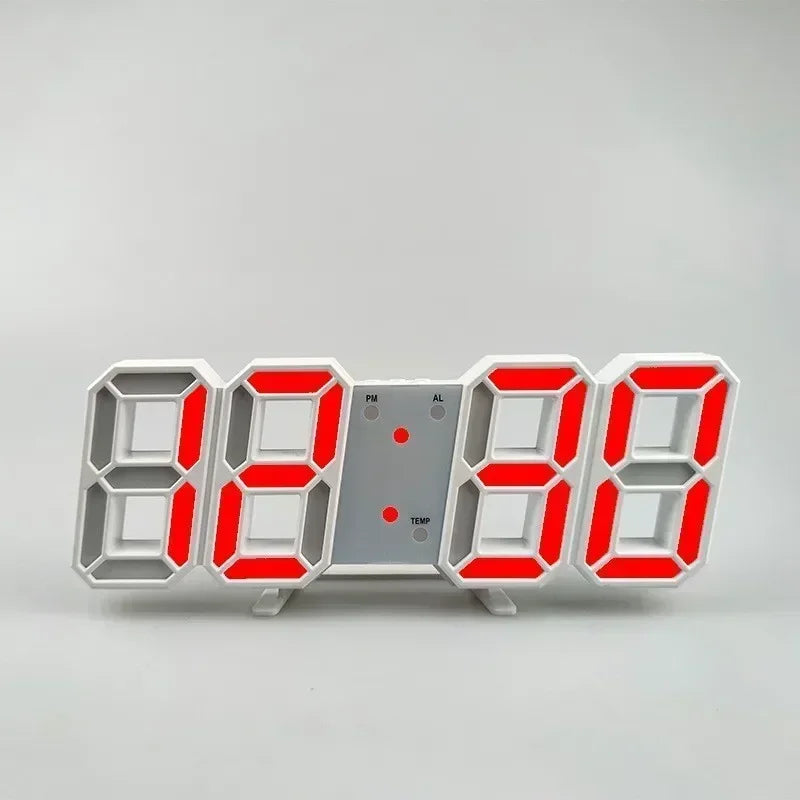 3D  LED Digital Alarm Clock Wall Clock Times Date Temperature Suitable for Home Kitchen