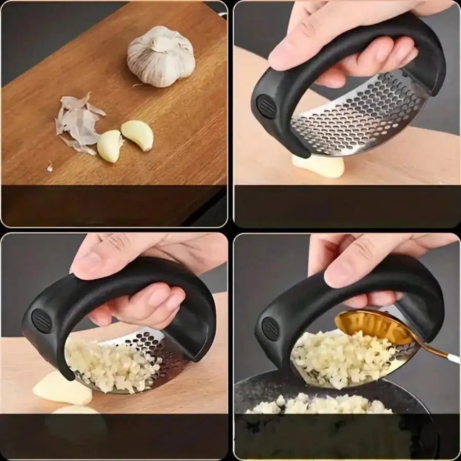 Stainless Steel Garlic Press Tool – Manual Garlic Crusher & Squeezer
