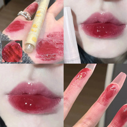 Water-light Lip Glaze Mirror Glitter Lip Tint Long Lasting Moisturising Love Heart Shape