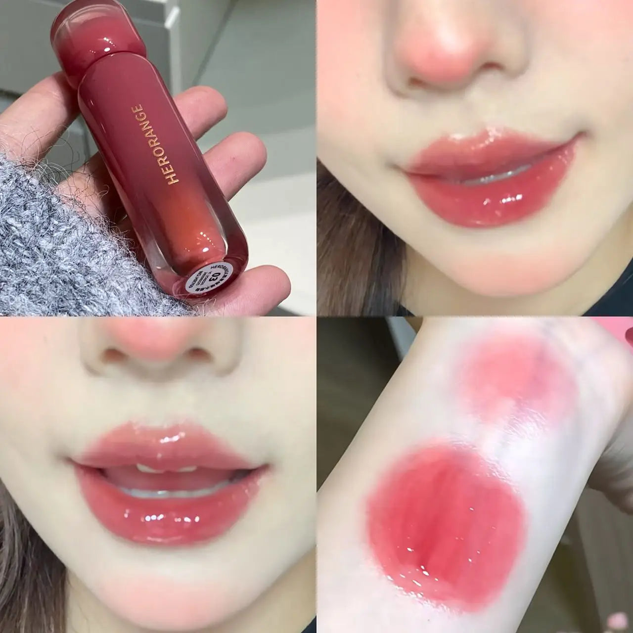 Smoked Grape Purple Red Lip Glaze Mirror Water Lip Gloss
