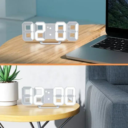 3D  LED Digital Alarm Clock Wall Clock Times Date Temperature Suitable for Home Kitchen