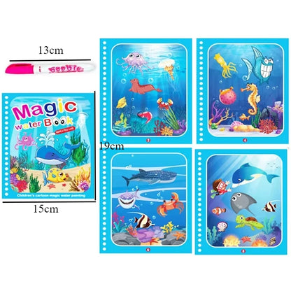 Children Early Education Toys Magical Book with Pen Water Drawing  Toys