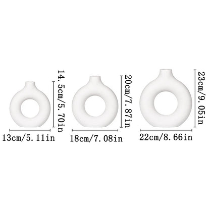 Nordic White Flower Vase Designed Plastic Plant Pot Flower Bud Bottle Floral Arrangement