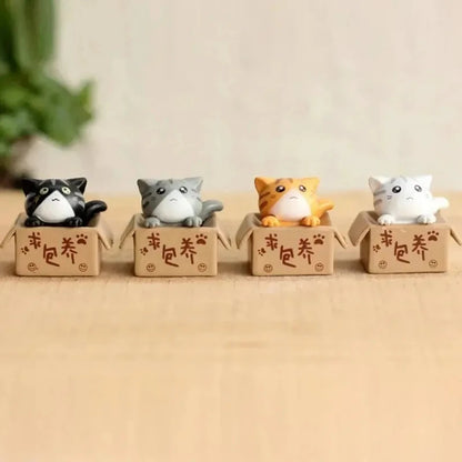 Mini Cat Ornament Garden Kitten Statue Gift For Kids Children Home Decoration