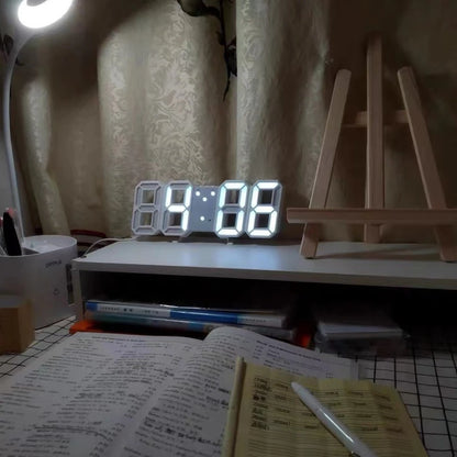 3D  LED Digital Alarm Clock Wall Clock Times Date Temperature Suitable for Home Kitchen