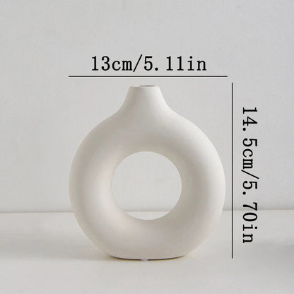 Nordic White Flower Vase Designed Plastic Plant Pot Flower Bud Bottle Floral Arrangement