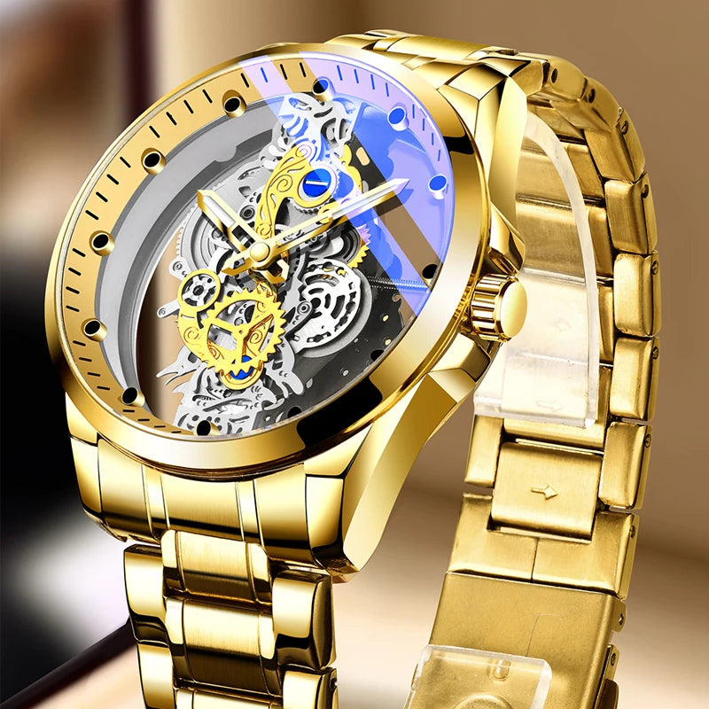 Luxury Men's Business Watches Men Silver Stainless Steel Quartz Watch