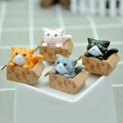 Mini Cat Ornament Garden Kitten Statue Gift For Kids Children Home Decoration