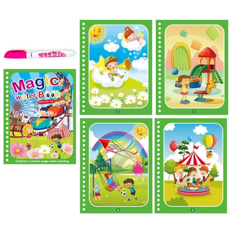Children Early Education Toys Magical Book with Pen Water Drawing  Toys