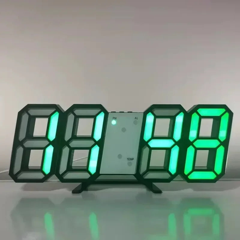 3D  LED Digital Alarm Clock Wall Clock Times Date Temperature Suitable for Home Kitchen