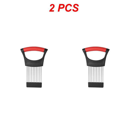 Stainless Steel Onion Cutter Holder Food Slicers Assistant Tomato Onion Slicer
