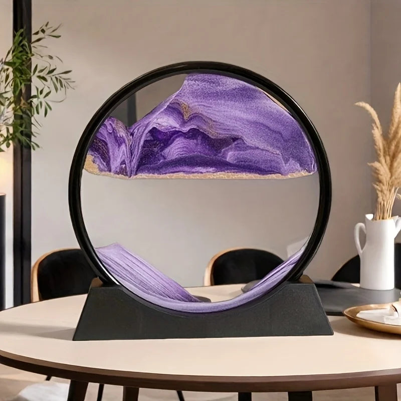 Modern Automatic Flip-Over Hourglass Deep Blue & Black Modern Tabletop Decor No Electricity Needed Perfect Desk Decor