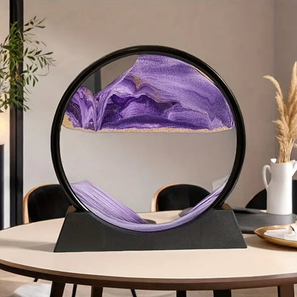 Modern Automatic Flip-Over Hourglass Deep Blue & Black Modern Tabletop Decor No Electricity Needed Perfect Desk Decor