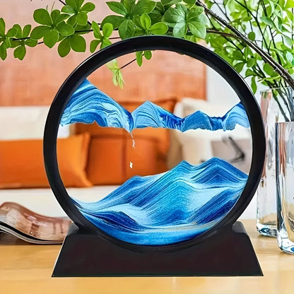 Modern Automatic Flip-Over Hourglass Deep Blue & Black Modern Tabletop Decor No Electricity Needed Perfect Desk Decor
