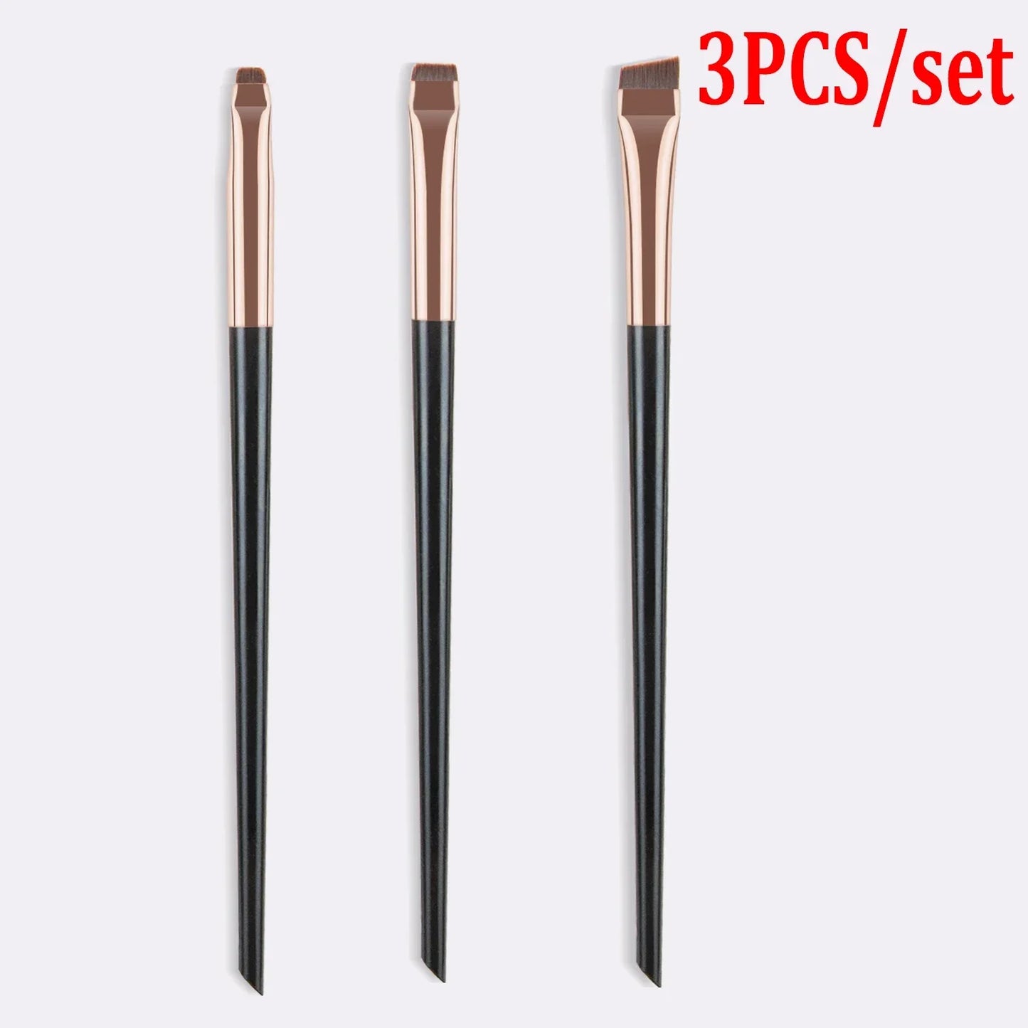 Eyeliner Eyebrow Brush Angled Flat Head Fiber Hair Brow Contour Eyeliner