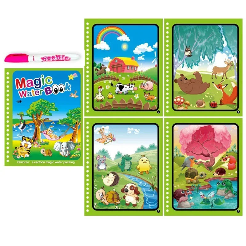 Children Early Education Toys Magical Book with Pen Water Drawing  Toys