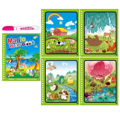Children Early Education Toys Magical Book with Pen Water Drawing  Toys