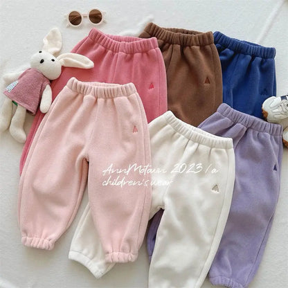 Children's Sets 2025 Girls' Winter 2-Piece Set Cute Polar Fleece Jacket & Pants Sweet Casual Outfit for Toddlers