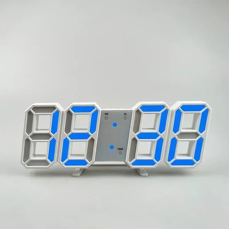 3D  LED Digital Alarm Clock Wall Clock Times Date Temperature Suitable for Home Kitchen