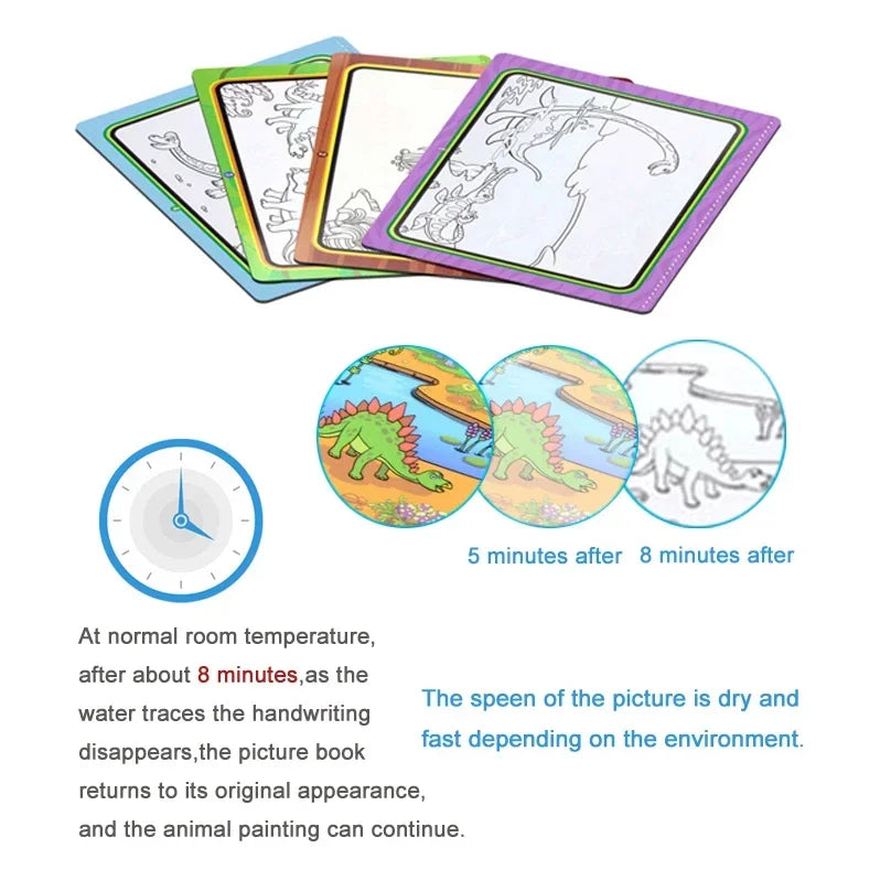 Children Early Education Toys Magical Book with Pen Water Drawing  Toys