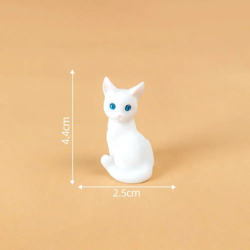 Cute Simulation Color Cat Figurines DIY Gift Small Vase Miniature Decoration