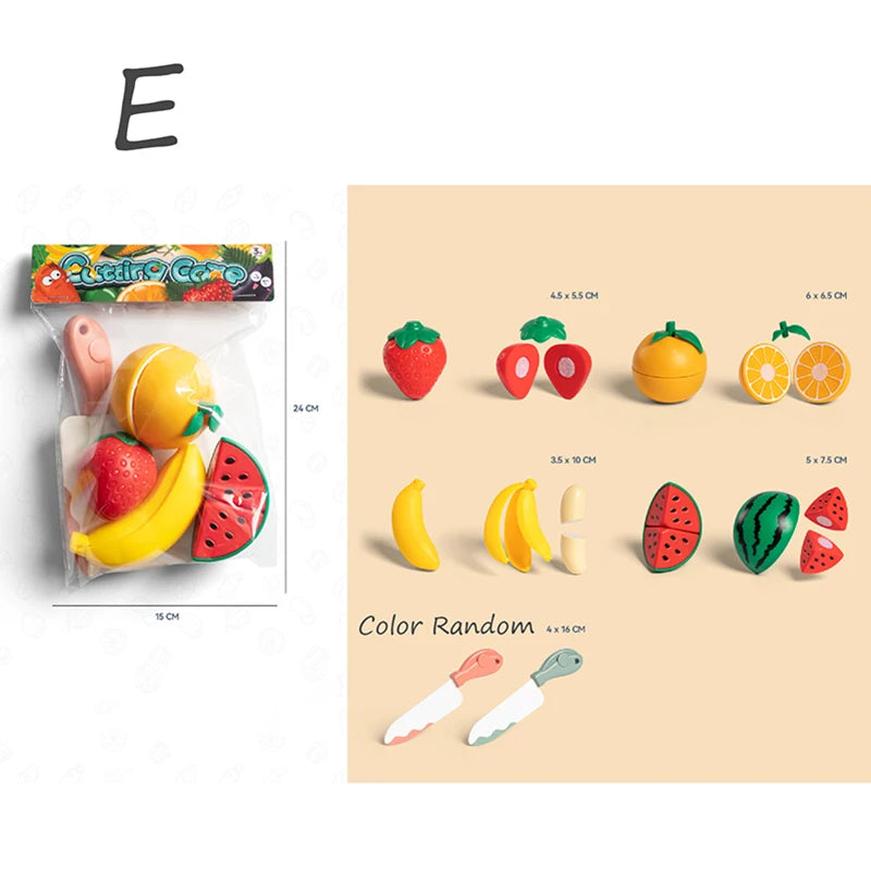 Children Pretend Play Cooking Toys Simulation Food Fruit Vegetable Kitchen Toys