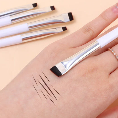 Eyeliner Eyebrow Brush Angled Flat Head Fiber Hair Brow Contour Eyeliner