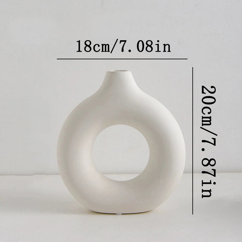 Nordic White Flower Vase Designed Plastic Plant Pot Flower Bud Bottle Floral Arrangement