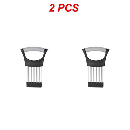 Stainless Steel Onion Cutter Holder Food Slicers Assistant Tomato Onion Slicer