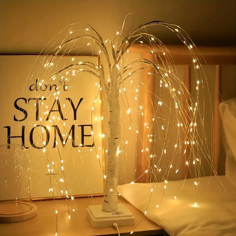 Willow Night Light 192 LED Table Lamp 8 Modes Battery And USB Use Tree Lights