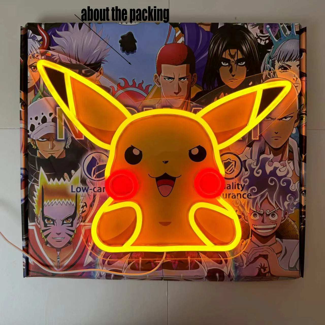 Anime Pikachu Cartoon Acrylic Neon LED Light Anime Pokemon Artwork for Home