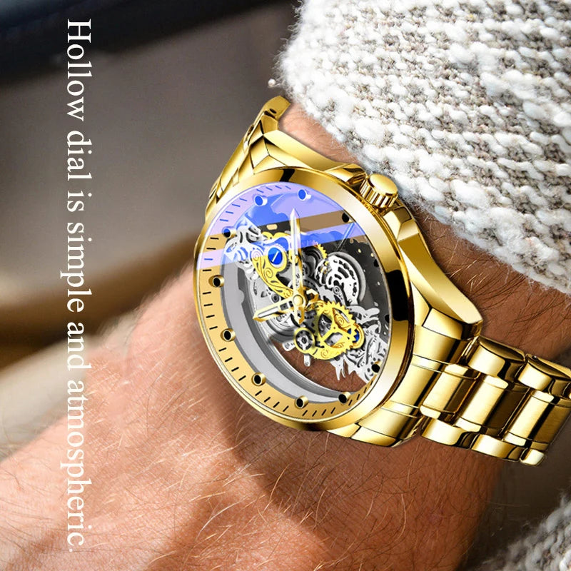 Luxury Men's Business Watches Men Silver Stainless Steel Quartz Watch