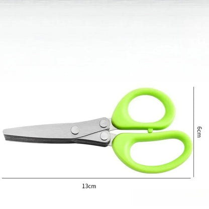 Forged Stainless Steel Ambidextrous Kitchen Scissors 5 Layered Ultra Sharp Versatile Onion Herb Shredder Durable Easy Clean