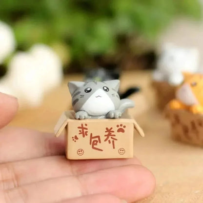 Mini Cat Ornament Garden Kitten Statue Gift For Kids Children Home Decoration
