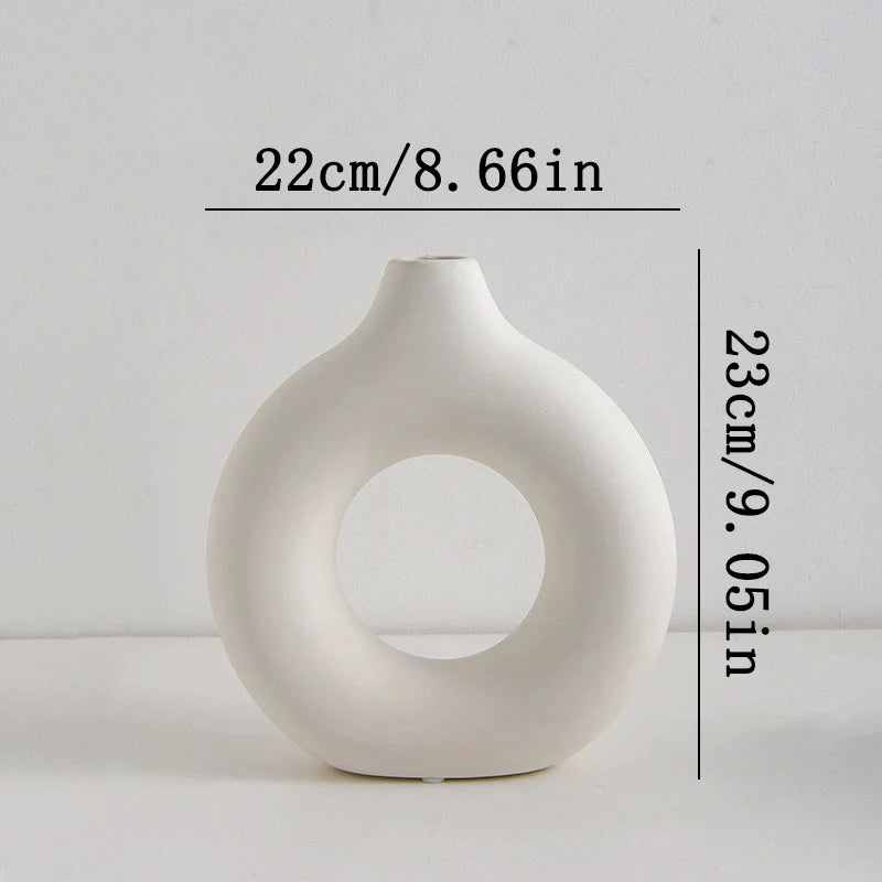 Nordic White Flower Vase Designed Plastic Plant Pot Flower Bud Bottle Floral Arrangement