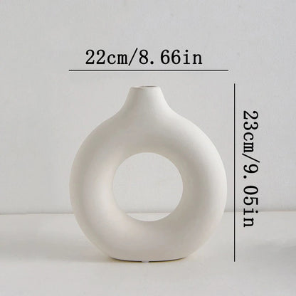 Nordic White Flower Vase Designed Plastic Plant Pot Flower Bud Bottle Floral Arrangement