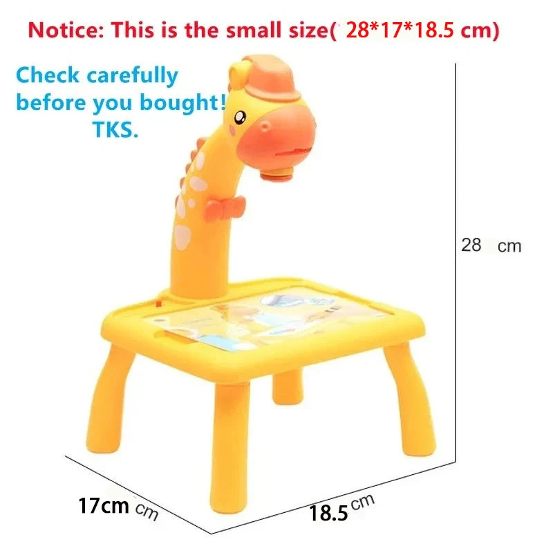 Children led projector drawing table toy painting set