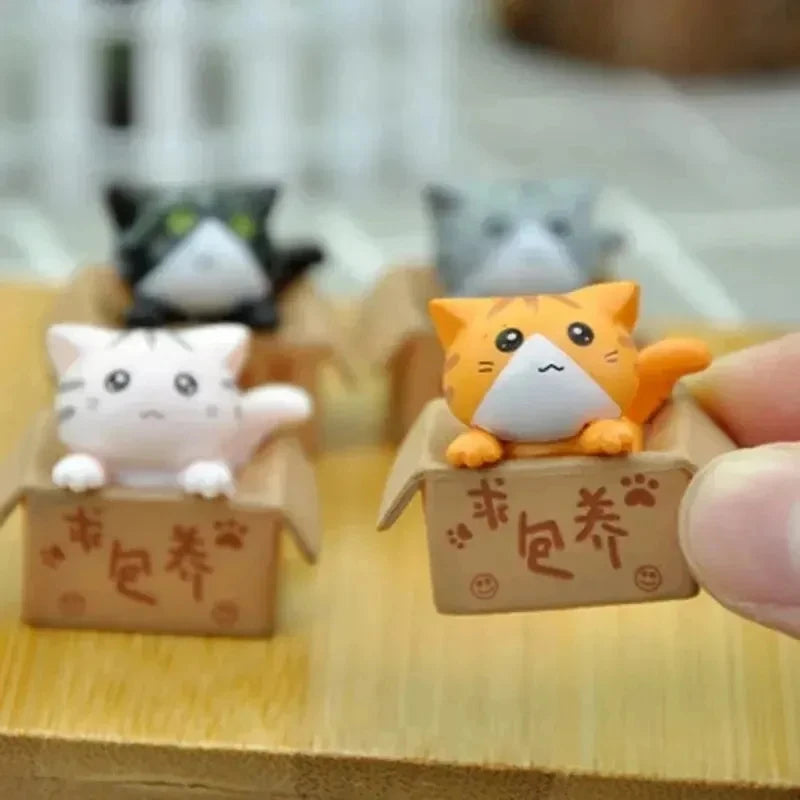 Mini Cat Ornament Garden Kitten Statue Gift For Kids Children Home Decoration