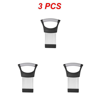 Stainless Steel Onion Cutter Holder Food Slicers Assistant Tomato Onion Slicer